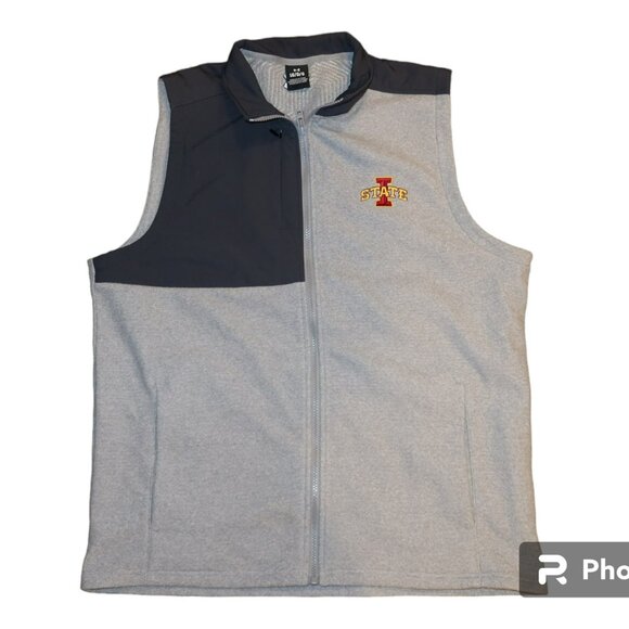 Under Armour Other - Under Armour Iowa State Cyclones NCAA Gray Full Zip Vest Jacket Mens Size Large